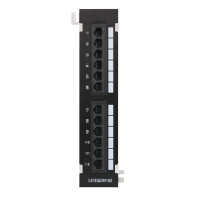 Патч-Панель 10" Netlan, 12 гнезд RJ-45, CAT5e, неэкранированная, черная - 