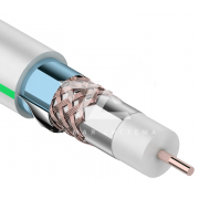 Кабель RG-6U Cu 64 Rexant, тройной экран, белый, 100 м - 