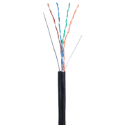 Кабель UTP 4PR 24AWG CAT5e Netlan, с тросом, наружный, 305 м - 