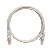 Патчкорд UTP 1 м Cu Nikomax, CAT5е, серый, литой