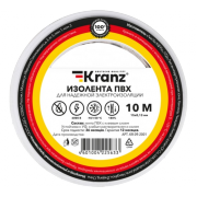 Изолента ПВХ 15 мм x 10 м KRANZ, белая - 