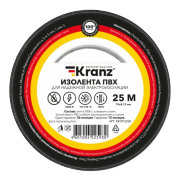 Изолента ПВХ 19 мм x 25 м KRANZ, черная - 