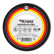 Изолента ПВХ 19 мм x 25 м KRANZ, серая - 