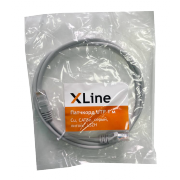 Патчкорд UTP 1 м Cu X-Line, CAT5е, серый, литой, LSZH