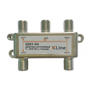 Делитель спутниковый на 4 GS01-04 X-line, 5-2400дБ, прох. питание