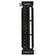 Патч-Панель 10" Rexant, 12 гнёзд RJ-45,  CAT5e, Dual IDC, монтаж на стенку - 